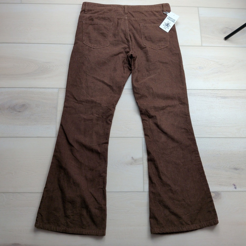 NEW Madcap England Corduroy Bell Bottom Flare Pants Mens 34x32 Brown Retro 70s - Picture 7 of 13